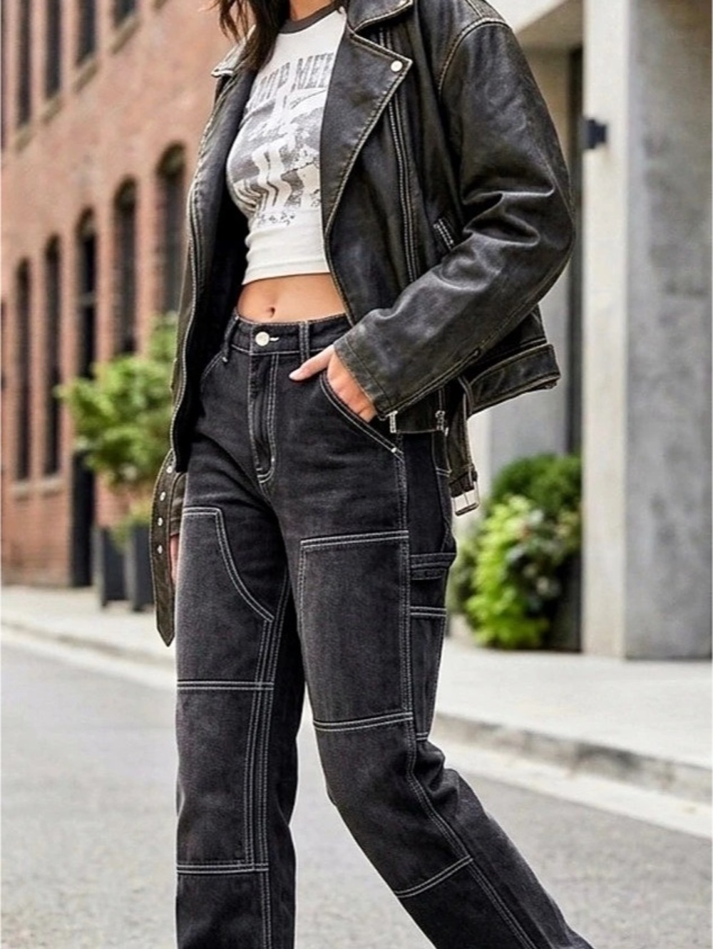 PacSun Carpenter Jeans Washed Black Contrast Stitch Tag 23 (Measures 28" Waist